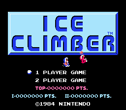 Ice Climber Title Screen